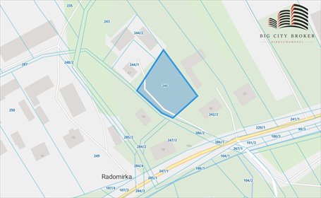 Na sprzedaż działka 1120 m² w Radomirce z widokiem na zieleń działka Radomirka