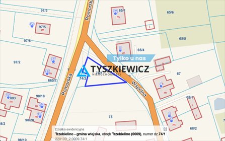 działka na sprzedaż 327m2 działka Trzebielino, Wspólna