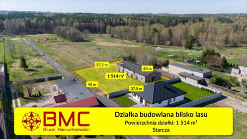 działka na sprzedaż 1514m2 działka Starcza, Szkolna