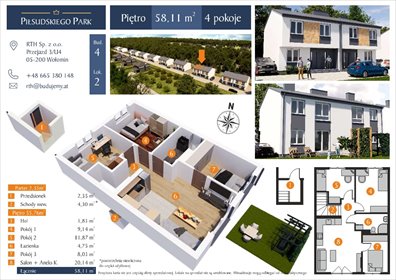 Mieszkanie na sprzedaż 58m2 mieszkanie Ciemne, Ciemne, Marszałka Józefa Piłsudskiego