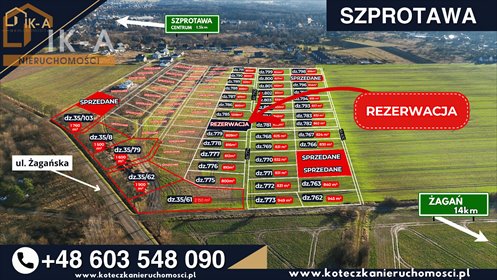 Działki pod zabudowę jednorodzinną 800 m² - szybki dojazd. działka żagański, Podgórna