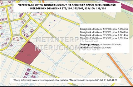Działka 13 849 m² w Wrześni - atrakcyjna oferta przetargowa działka Września, Bierzglinek