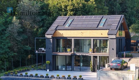 Nowoczesny dom z panoramicznymi oknami i energią pasywną dom Kraków, Swoszowice, Emilii Sczanieckiej B