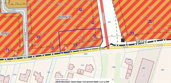 Działka 2246 m² z mediami - zabudowa mieszkaniowo-usługowa działka Duchnice, Żytnia