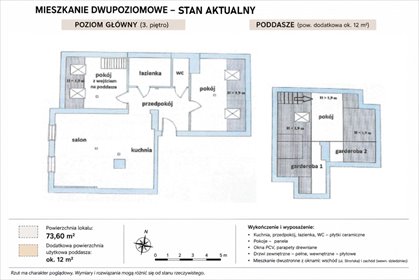 Przestronne 2-poziomowe mieszkanie 76,79 m² (Gaj) z 3 sypialniami mieszkanie Wrocław, Gaj, Gaj, Strońska