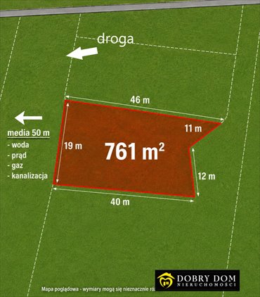 Działka budowlana 761 m² pod dom w Kurianach, media w zasięgu działka Kuriany