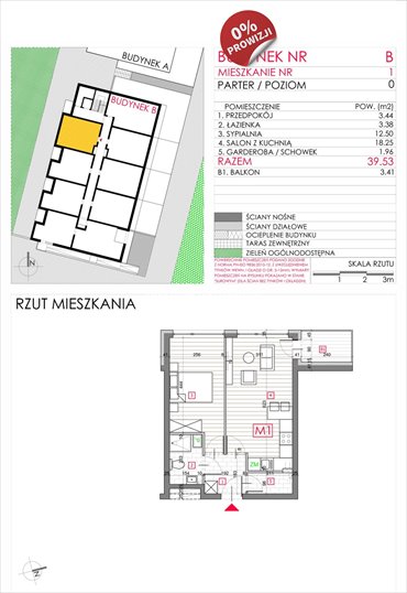 Tarnów, 39,53 m² z balkonem - zapraszam mieszkanie Tarnów, Eugeniusza Niedojadło