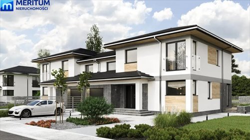 Nowoczesny dom bliźniak z garażem i panelami fotowoltaicznymi dom Brwinów