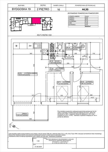 mieszkanie na sprzedaż 45m2 mieszkanie Bydgoszcz, Fordon, Bydgoska
