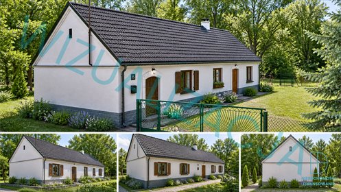 Dom z lasem i ogrodem, 100 m², 1 ha działki dom Ogrodzona