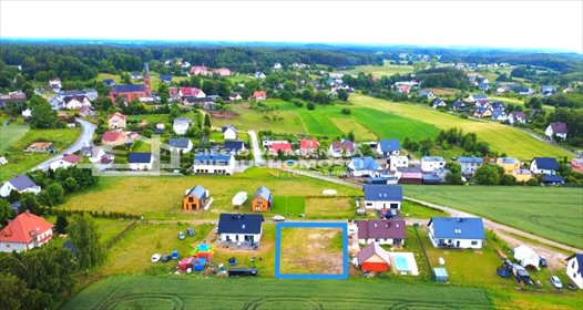 Działka budowlana w Szymbarku, 1055 m², nasłoneczniona działka Szymbark