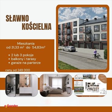 Nowoczesne 2-pokojowe mieszkanie z balkonem w Sławnie mieszkanie Sławno, Kościelna