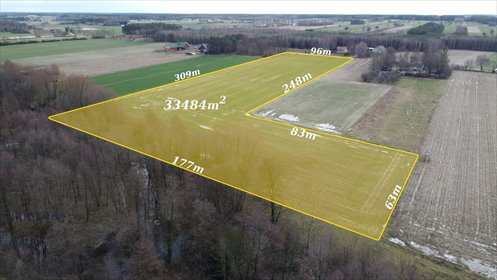 Duża działka rolna 33 484 m² w Proboszczewicach (blisko mediów) działka Proboszczewice