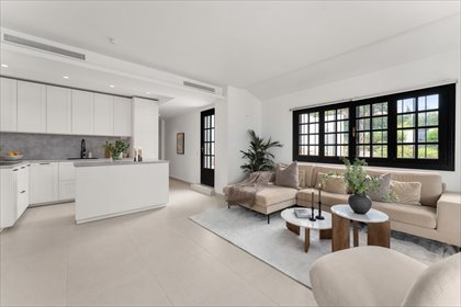 Na sprzedaż nowoczesny 3-sypialniowy apartament z tarasem w Marbella mieszkanie Nueva Andalucia Aldea Blanca, Aldea Blanca