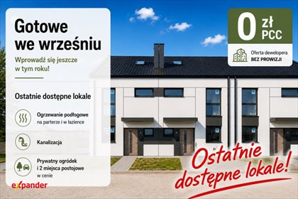 Nowoczesny segment 4 pok. z ogródkiem, gotowe 2026 dom Rabowice, Barwna