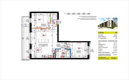 mieszkanie na sprzedaż 64m2 mieszkanie Zalasewo, Kórnicka