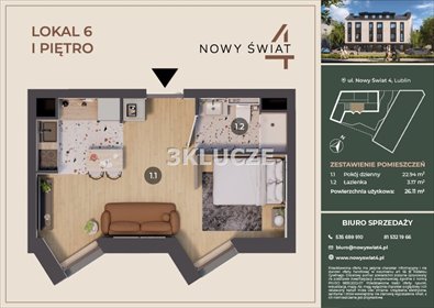 mieszkanie na sprzedaż 26m2 mieszkanie Lublin, Śródmieście
