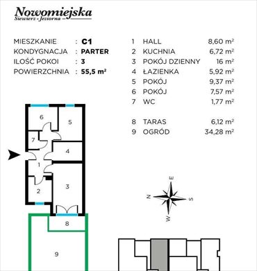 mieszkanie na sprzedaż 56m2 mieszkanie Siewierz, Chmielowskie, Nowomiejska