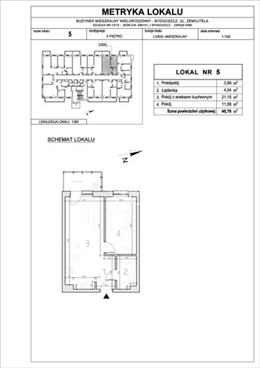mieszkanie na sprzedaż 41m2 mieszkanie Bydgoszcz, Fordon, Władysława Żemojtela