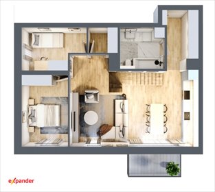 Nowoczesny apartament 71 m² z tarasem i balkonem polecam mieszkanie Katowice, Wełnowiec-Józefowiec, Profesora Jana Mikusińskiego