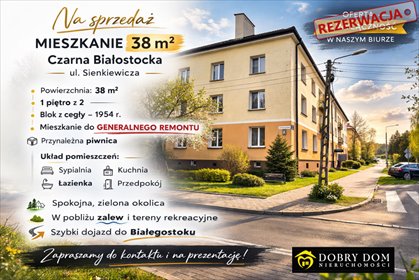 mieszkanie na sprzedaż 38m2 mieszkanie Czarna Białostocka