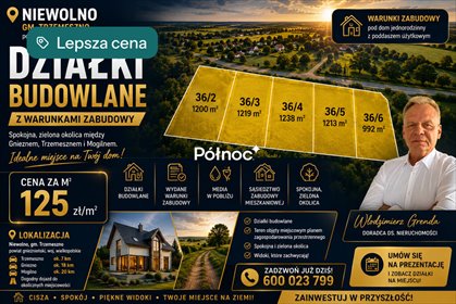 Sprzedam działki budowlane 1200 m² w Niewolnie działka Niewolno