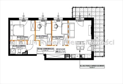 Nowoczesne 3-pokojowe mieszkanie z dużym balkonem mieszkanie Piotrków Trybunalski, Bugaj