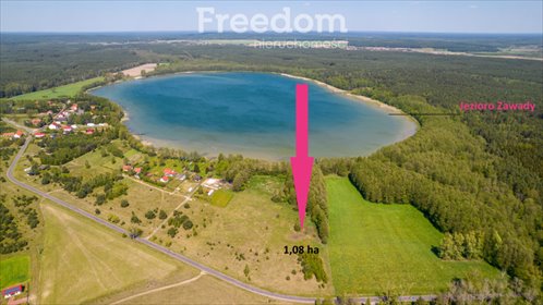 Działka 1,08 ha z linią brzegową nad jeziorem Zawadzkim działka Zawady