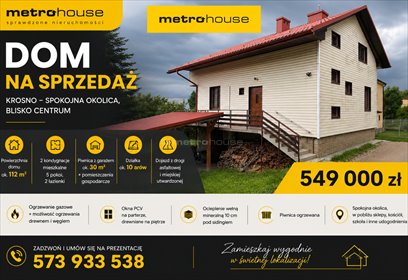 Sprzedam dom 112 m² z garażem i dużą działką w Krośnie dom Krosno