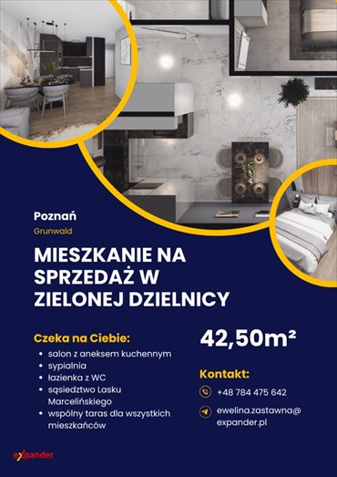 Nowoczesne 2-pokojowe mieszkanie z balkonem i garażem mieszkanie Poznań, Ławica, Bułgarska