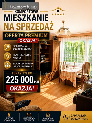 Przytulne 3-pokojowe mieszkanie z balkonem polecam mieszkanie Brodnica