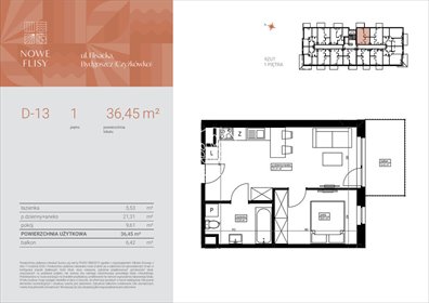 mieszkanie na sprzedaż 36m2 mieszkanie Bydgoszcz, Czyżkówko, Flisacka
