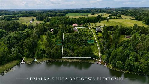 Działka nad jeziorem z własną linią brzegową, 9,7 ha działka Ełk