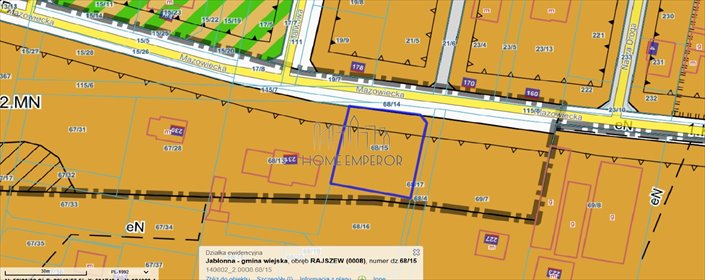 działka na sprzedaż 1000m2 działka Rajszew, Mazowiecka