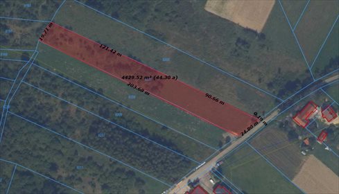 Działka 4,37 ha z mediami (Golcowa, Podkarpackie) działka Golcowa