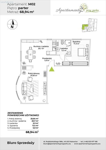 mieszkanie na sprzedaż 69m2 mieszkanie Chorzów, Kaszubska