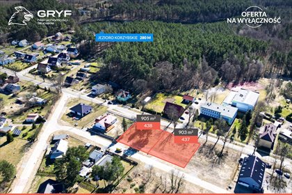 działka na sprzedaż 905m2 działka Korzybie