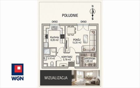 Klimatyzowana kawalerka z garderobą, jasna i po remoncie mieszkanie mielec, Niepodległości