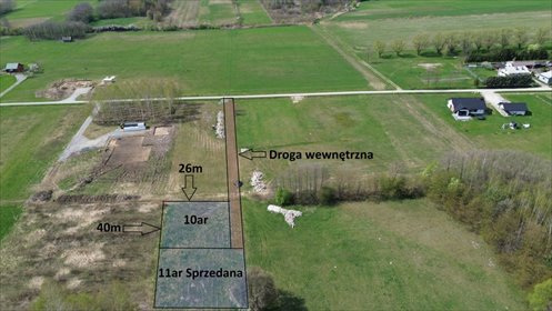 Działka z warunkami zabudowy, 1054 m2, media, lasy działka Ocieka