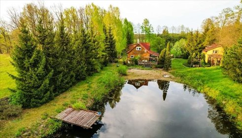 Urokliwa działka z domem, stawem i zielenią działka Pupki