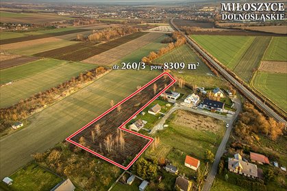 Działka 8 309 m² pod inwestycję w Miłoszycach, blisko Wrocławia działka Miłoszyce, Boczna