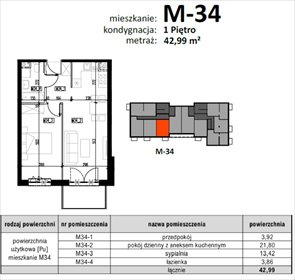 mieszkanie na sprzedaż 43m2 mieszkanie Łańcut, osiedle gen. Stanisława Maczka