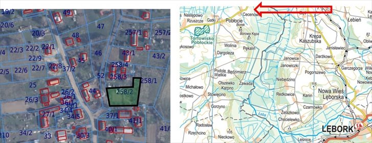 Na sprzedaż działka 1622 m² w Cecenowie z potencjałem działka Cecenowo