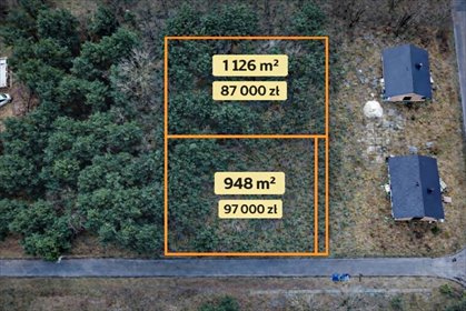 działka na sprzedaż 1126m2 działka Tomaszowo, Boczna