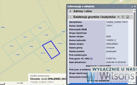 Do sprzedania działka rolna 3007 m² w Opalencu działka Opaleniec