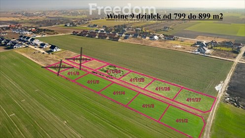 działka na sprzedaż 799m2 działka Różyny, Morelowa