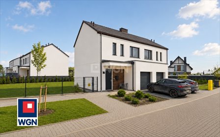 Nowoczesny dom bliźniak 121,86 m2 z garażem i ogrodem dom gowino, Krokusowa