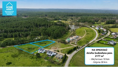 Polecam działkę 2177 m² w Domatówku, las i blisko morza działka Domatówko, Sosnowa
