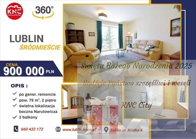 mieszkanie na sprzedaż 79m2 mieszkanie Lublin, Śródmieście