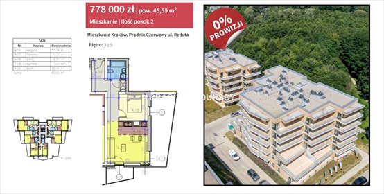 mieszkanie na sprzedaż 46m2 mieszkanie Kraków, Prądnik Czerwony, Prądnik Czerwony, Reduta